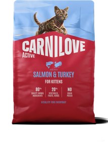 Resim ACTIVE Tahılsız Yavru Kediler İçin Somon & Hindi Etli Kuru Mama 6 kg 
