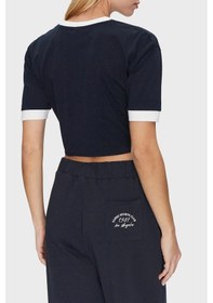 Resim Guess Ön Bağlamalı Kadın T-shirt Lacivert 