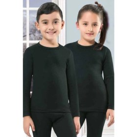 Resim Unisex Çocuk Uzun Kollu Atlet Termal Siyah 3 