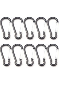 Resim Jeemson Alüminyum 5 Numara Kuruş Şekilli Taşlama Kanca - 10 Adet Siyah, Kamp-fishing-hiking İçin Hafif Dış Mekan Çantası Su Çekiç Takımı 