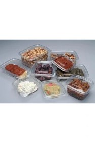 Resim Plastik Sızdırmaz Kap 1000 gr cc Kullan At Tek Kullanımlık Plastik Kapaklı Kase 100 Adet 