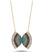 Resim Kelebek Model Zirkon Taş Hayalet Kolye 