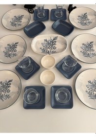 Resim Takım Kahvaltı 23 Parça 6 Kişilik Blue Magıc Mat Mavi 