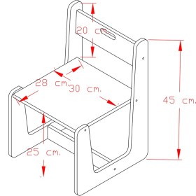 Resim Minera 2-4 Yaş Turna Model Ahşap Montessori Aktivite Oyun Çalışma Sandalyesi (1 Sandalye) 