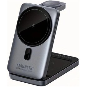 Resim Gaojunshop01 Gri Kompakt Metal Hızlı Şarj Cihazı İphone iOs Watch Uyumlu Airpods Manyetik Araç Tutucu 
