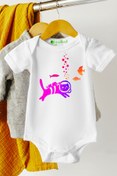 Resim Baby&Baby Dalgıç Kedi Pamuklu Organik Baskılı Unisex Bebek Body Zıbın 
