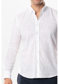 Resim Ada Şile Bezi Uzun Kol Yazlık Erkek Gömlek Beyaz 3001 Beyaz 