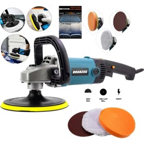Resim Branzeg Polisaj Pasta Cila Makinası 1400W Metal Sanzuman 3 Başlık Hediyeli 