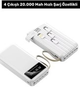 Resim Wintoup Premium Seri 20 Bin mAh Dijital Göstegeli Fenerli Powerbank Taşınabilir Şarj 