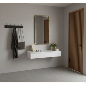 Resim Makyaj Masası Dresuar Çekmeceli Duvara Montajlı Mdf Dolap Beyaz 