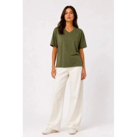 Resim Çamaşır Kenti V Yaka Basic Tişört Kısa Kol Yazlık Regular Fit Tshirt 