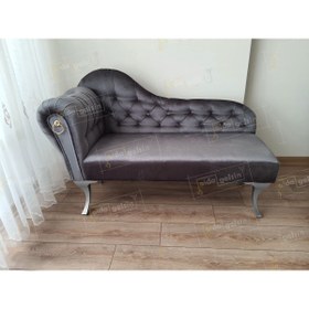 Resim aldagelsin Dekoratif Bihter Koltuk Josefin Puf 130 cm Gümüş Ayak 