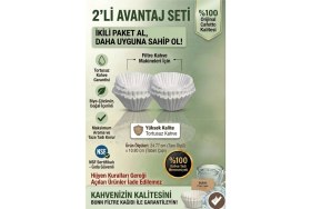 Resim Bunn 2'li Avantaj Seti - Endüstriyel Kahve Filtresi 1000 Adet - Yüksek Kaliteli Kalın Kağıt - 25X11 cm 