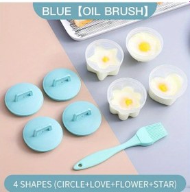 Resim Elmpaly Evde Kullanım İçin Yumurta Pişirme Seti, 4'lü Karikatür Desenli, Yaratıcı Kahvaltı Seti, Mavi Desen 