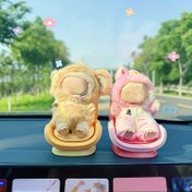 Resim 1 Adet LABUBU Bebek Sergi Standı - Pastel Sarı veya Pembe Tabanlı, Labubu Karakterleri ile Uyumlu, Araç İçi Dekorasyonu, Masa Süsü, Koleksiyonluk Figür Vitrini - Anime Hayranları ve Labubu Koleksiyonerler için Mükemmel Hediye, Sevimli Tasarım, Şık İşçilik, Yumuşak Dokulu Taban 