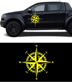 Resim Melek Pazarı 60 X 60 Cm Pusula Off Road Sticker Uyumlu 