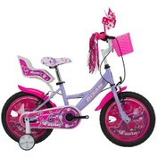 Resim Bisan Rose Kız Çocuk Bisikleti 26cm V 16 Jant Mor 