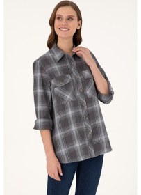 Resim U.S. Polo Assn. Kadın Gri Uzun Kollu Tunik Gömlek 50297096-VR024 