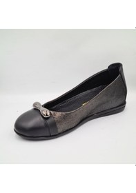 Resim Mammamia D25ka-920 Siyah Çelik Faber Deri Dolgu Topuklu 4cm Kadın Günlük Casual Ayakkabı Siyah 