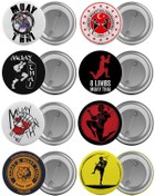 Resim Saturn Muaythai Sporu Çanta Rozeti Seti 8 Adet En Büyük Boy 5.8cm Iğneli Broş 