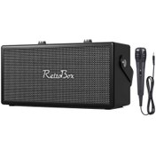 Resim Acl Acs-19 Retro Müzik Kutusu Bluetooth 5.0 Hoparlör Kablolu Mikrofonlu Karaoke Destekli 20W Ses Sistemi 