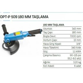 Resim Osaka Opt-P 509 180 Mm Taşlama 