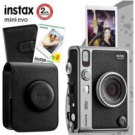 Resim Instax Mini Evo Fotoğraf Makinesi-Çanta-Albüm-20'li Film Seti Siyah 