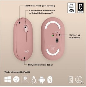 Resim Logıtech Pebble 2 M350s Kablosuz Bluetooth Sessiz Optik Mouse Pembe 910-007014 