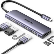 Resim Type-C To 4K 30Hz Hdmı 3xUsb 3.0 SD TF Kart Okuyucu Hub Çevirici Adaptör Ugreen