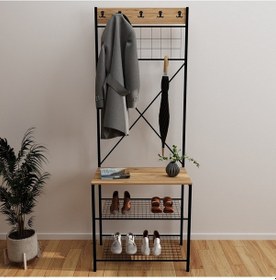 Resim Dar Metal Portmanto, Elbise Askılığı, Vestiyer, Ayakkabılık 130 