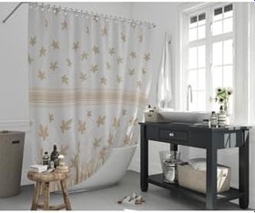 Resim Tropik Home Banyo Perdesi Sonbahar Desen Yerli Üretim Duş Perdesi C-Halka Hediye 180x200cm Banyo Perdeleri 