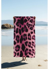 Resim Dijital Baskı Plaj Deniz Havlusu Leopar Desenli Peştamal Hvl0188 Renkli 