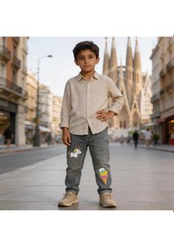 Resim Kaizer Jeans Dondurma & Unicorn Baskılı Füme Çocuk Pantolonu 