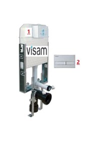 Resim Visam 8 Cm Asma Klozet 2 Kademeli Gömme Rezervuar Buton Dahil Beyaz 