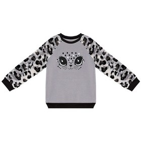 Resim Denokids Leopar Peluş Kız Çocuk Sweatshirt Çok Renkli 