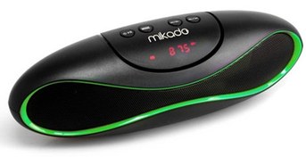 Resim Mikado MD-82FM Siyah/Yeşil Usb+SD+Fm destekli Mini Müzik Kutusu 
