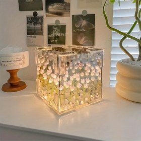 Resim DIY Lale Gece Lambası Kiti - Pil ile Çalışan, Yatak Odası için Akıllı Ev Dekoru ve Sevgililer Günü, Doğum Günleri, Cadılar Bayramı ve Noel için Hediyeler 