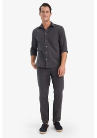 Resim Defacto %100 Pamuk Slim Fit Keten Görünümlü Jogger Antrasit Erkek Pantolon D2671ax/ar9 Antrasit 
