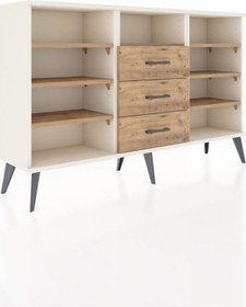 Resim Arges Konsol 7 Raflı 3 Çekmeceli 132x30x83 Aytaşı-çam/çam Çam/çam 