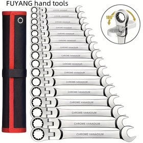 Resim 1 set canlı başlı cırcır anahtar takımı, 72 dişli, 180° dönebilen tasarım, krom vanadyum çelikten dayanıklı alet, ev tamiri ve araba tamiri için uygun|Aktif baş tasarımı|Mukammal yapı 