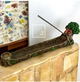 Resim Hayat Ağacı Figürlü Işıklı Tütsülük Renkli Konik Ve Çubuk Tütsü Kabı, Dekoratif Hediyelik 