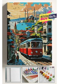 Resim Sayılarla Boyama Seti Numaralı Tuval Fırça Boya Dahil Kasnaklı Set 50x70 Cm - İstanbul 