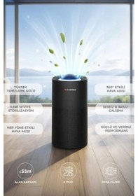 Resim Torima TAP-500 Pro Akıllı Hava Temizleyici Hepa Filtreli 55m² Alan Kapsamlı Siyah 