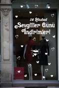 Resim habune Happy Valentine's Day Sevgililer Günü Sticker Kalp, Love, I Love You Cam, Duvar Sticker Etiket Seti 