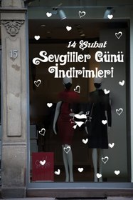 Resim habune Happy Valentine's Day Sevgililer Günü Sticker Kalp, Love, I Love You Cam, Duvar Sticker Etiket Seti 