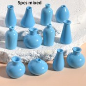 Resim 5 adet, Miniature Karışık Renk Vazo, Reçine Malzeme, Ev Dekorasyonu, Bebek Evi Süsleri, Masaüstü Süsleri, Reçine Malzeme, Kum Tepsisi Süsleri 