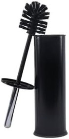 Resim Siyah Renkli Paslanmaz Pedallı 5 Lt Çöp Kovası - Klozet Fırçası 2'li Banyo Seti 