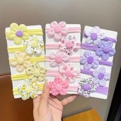Resim 5/15 adet Yeni Sevimli Çiçek Yay Renkli Saç Bantları At Kuyruğu Tutucu Yumuşak Scrunchies Kauçuk Saç Aksesuarları 
