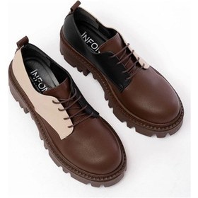 Resim 868-754 Kahverengi Garni Bağcıklı Günlük Yüksek Tabanlı Loafer Ayakkabı Kahve Kahverengi 