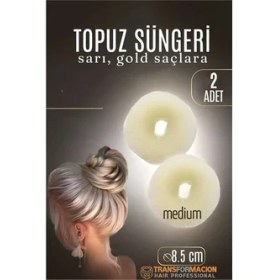 Resim Gold Mini Saç Topuz Süngeri 2 Adet 8.5 cm Çap 3.5 cm Kalınlık 
